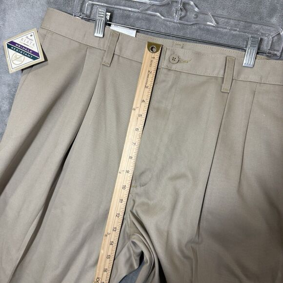 NWT Wrangler Riata 38x30 (Inseam 30.5) Flat Front Pants Pleated Relaxed Khaki - Picture 8 of 11